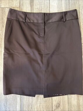 Express Dark Brown Tailored Pencil Skirt
